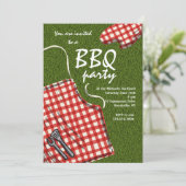 エプロン準備BBQ招待状 招待状 (スタンド正面)