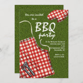エプロン準備BBQ招待状 招待状 (正面/裏面)