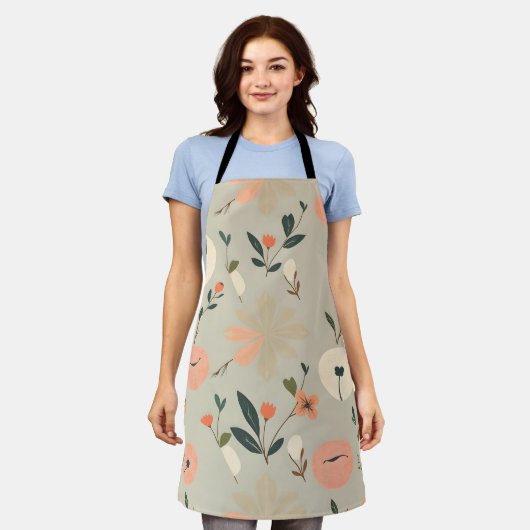 エプロン芸術的 – ソフトカラーと自然インスパイア エプロン (着用した状態)