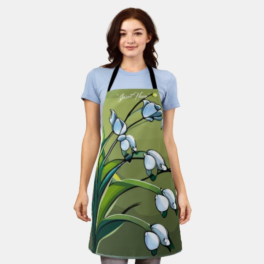 エプロン：素敵なリリー：春の繊細なダンス エプロン (着用した状態)