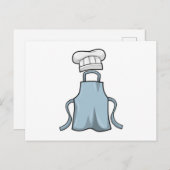 エプロン 調理用と料理用帽子 ポストカード (正面/裏面)
