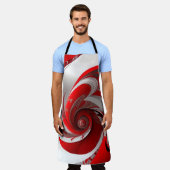 エプロン/赤スワール/LRG/オールオーバープリントエプロン エプロン (着用した状態)