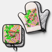 エプロン 鍋つかみ&鍋敷きセット (正面/裏面)