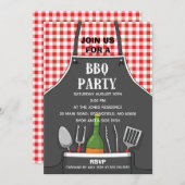 エプロン BBQ パーティー招待状 招待状 (正面/裏面)