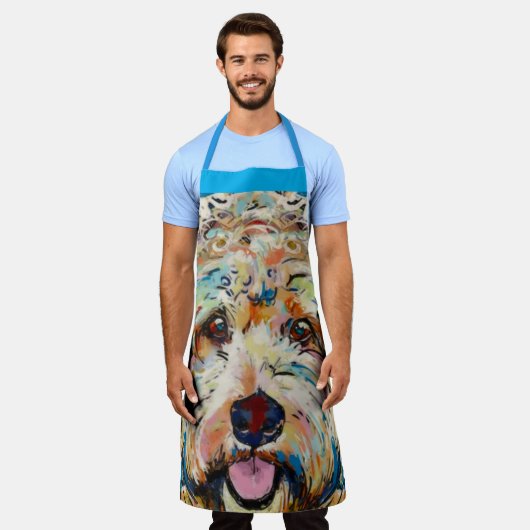 エプロン – Doodle Dog Design (着用した状態)