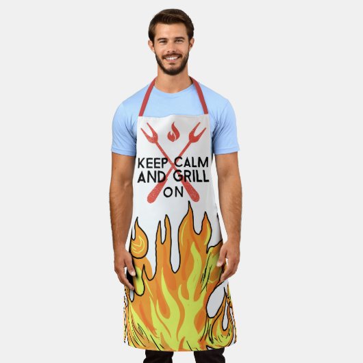 エプロン Keep Calm And Grill On (着用した状態)
