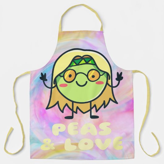エプロン Peas & Love タイダイ染め (正面)