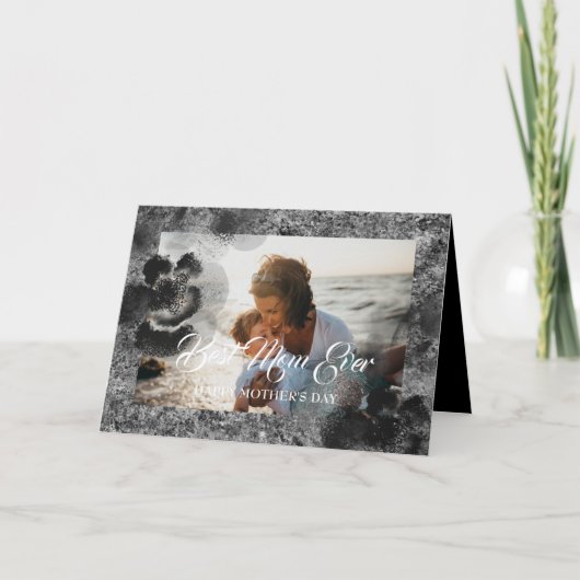 エベカスタムル母の日の写真フローラ最高の母 カード (正面)