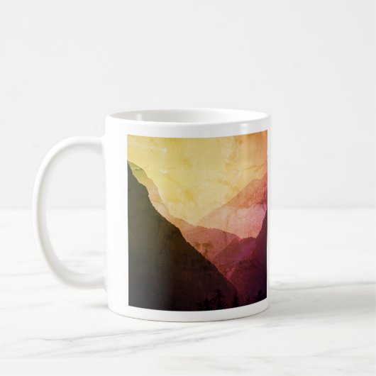 エベレストのヴィンテージのヒマラヤ山脈、ネパールのふもとの小丘 コーヒーマグカップ (左)