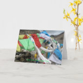 エベレストの祈りの言葉は挨拶状に印を付けます カード (黄色い花)