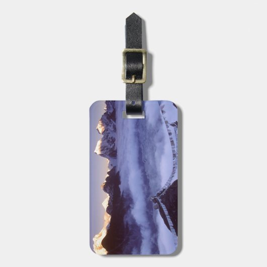 エベレストネパールの公園の祈りの言葉の旗 ラゲッジタグ (正面縦)