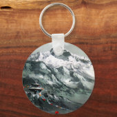 エベレストベースキャンプのパノラマビュー キーホルダー (正面)