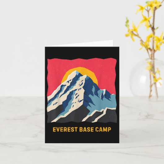 エベレストベースキャンプ ヒマラヤ 山 登山 服 カード (黄色い花)