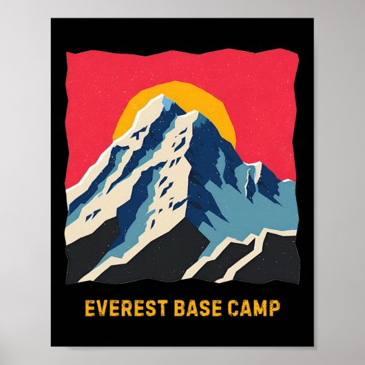 エベレストベースキャンプ ヒマラヤ 山 登山 服 ポスター (正面)