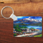 エベレストマウンテンネパールのパノラマビュー キーホルダー (裏面)