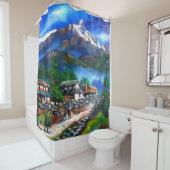 エベレストマウンテンネパールのパノラマビュー シャワーカーテン (インサイチュ)
