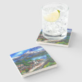 エベレストマウンテンネパールのパノラマビュー ストーンコースター (横)