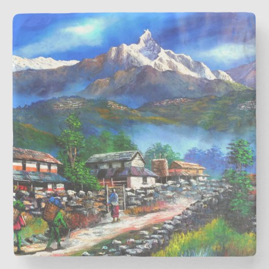 エベレストマウンテンネパールのパノラマビュー ストーンコースター (正面)