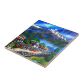 エベレストマウンテンネパールのパノラマビュー タイル (側面)