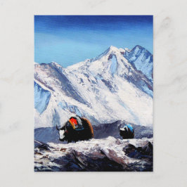 エベレスト山のベースキャンプ区域の全景 ポストカード