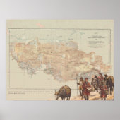 エベレスト1921年版ヴィンテージ予備探査地図 ポスター (正面)