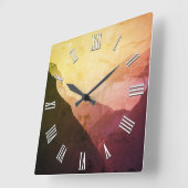 エベレスト、ヒマラヤヴィンテージ、ネパールの麓 スクエア壁時計 (傾斜)