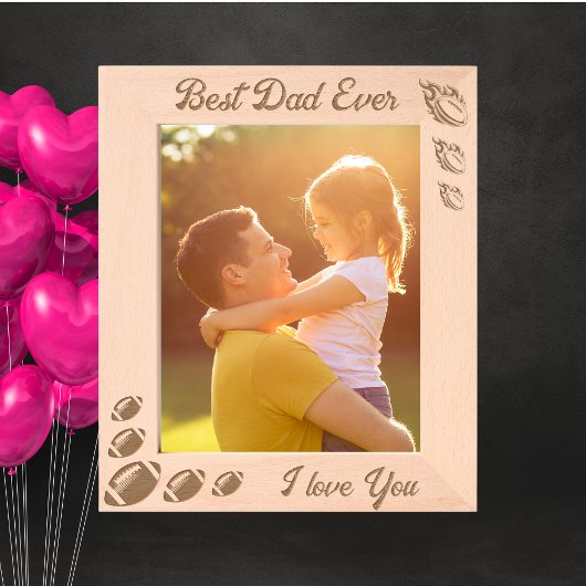 エベ最高のルパパサッカー父親の日ギフトレーザー レーザー彫刻フレーム