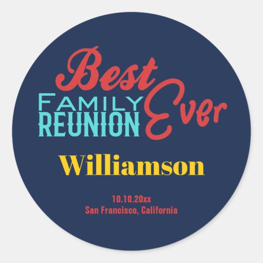 エベ最高のル懇親会モノグラムモダンブルー ラウンドシール (正面)