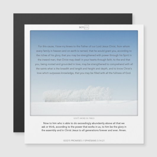 エペイサン3:14-21神の約束SCRIPIX磁気 マグネット招待状 (正面/裏面)