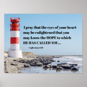 エペソの手紙1:18 私はあなたが希望を知ることを祈ります ポスター (正面)