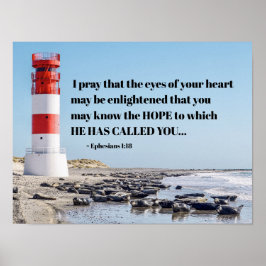 エペソの手紙1:18 私はあなたが希望を知ることを祈ります ポスター