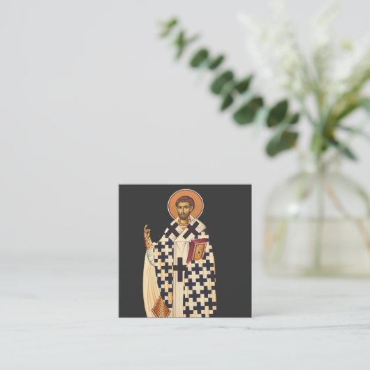 エペソの最初のキリスト教司教である聖テモシー スクエア名刺 (スタンド正面)