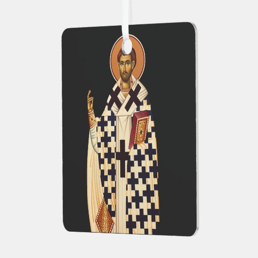 エペソの最初のキリスト教司教である聖テモシー メタルオーナメント (正面左)