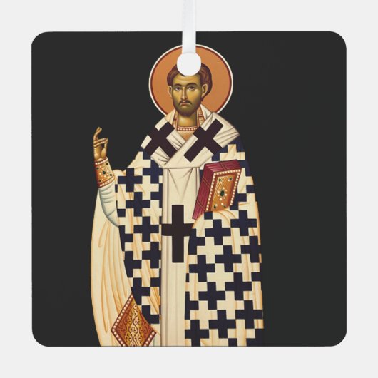 エペソの最初のキリスト教司教である聖テモシー メタルオーナメント (正面)