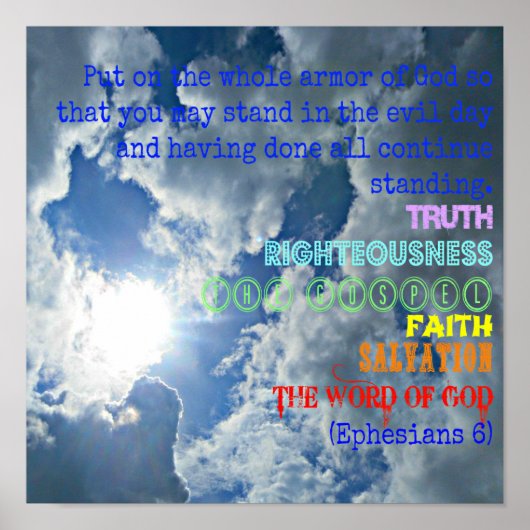 エペソの聖書神の武具全体を着る ポスター (正面)
