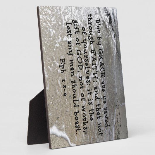 エペソ人への手紙第2章8-9節の恵みによって救は、あなたは通る フォトプラーク (側面)