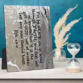 エペソ人への手紙第2章8-9節の恵みによって救は、あなたは通る フォトプラーク (側面)