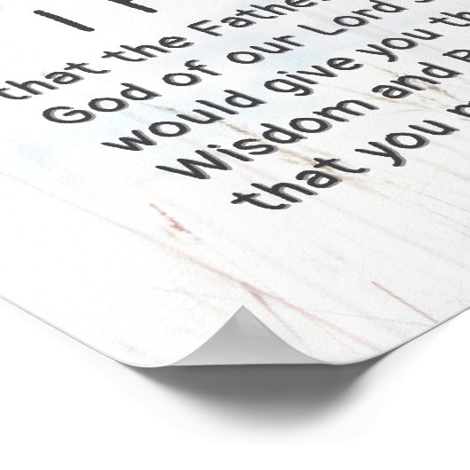 エペソ人への手紙1:17聖書の知恵と啓示のための祈り ポスター (角)