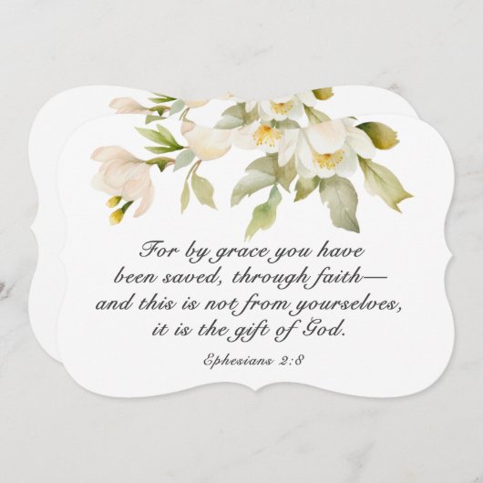 エペソ人への手紙2:8 恵みによる救い 聖書名言 フラットカード (正面/裏面)