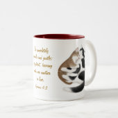 エペソ人4:2愛猫聖書の詩マグ ツートーンマグカップ (正面右)