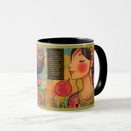 エペソ前向き人からの引用文でマグカップ4:29 マグカップ (正面右)