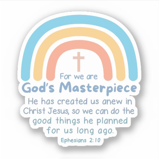 エペソ書2:10 神の傑作 シール (正面)