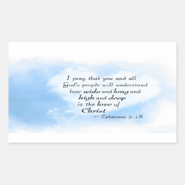 エペソ書3:18 愛の広さと深さ 長方形シール