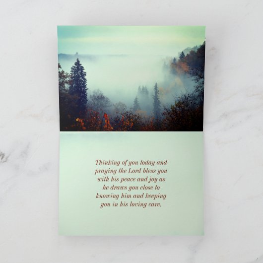 エペソ書3:20 私たちの神はできる... 紅葉の森 カード (内部)