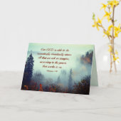 エペソ書3:20 私たちの神はできる... 紅葉の森 カード (黄色い花)