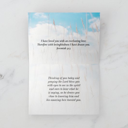 エペソ1:17知恵の啓示のための聖書祈りの言葉 カード (内部)