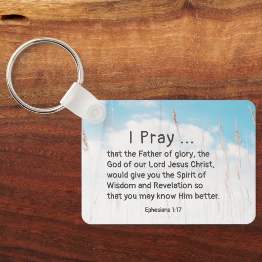 エペソ1:17知恵の啓示のための聖書祈りの言葉 キーホルダー (裏面)
