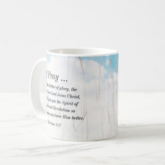 エペソ1:17知恵の啓示のための聖書祈りの言葉 コーヒーマグカップ (正面左)