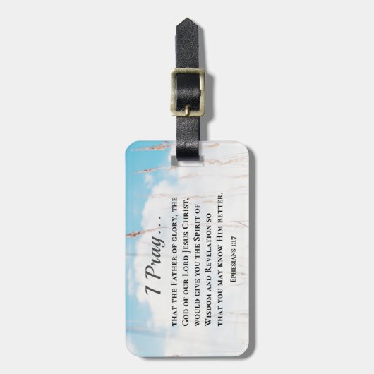 エペソ1:17知恵の啓示のための聖書祈りの言葉 ラゲッジタグ (正面縦)