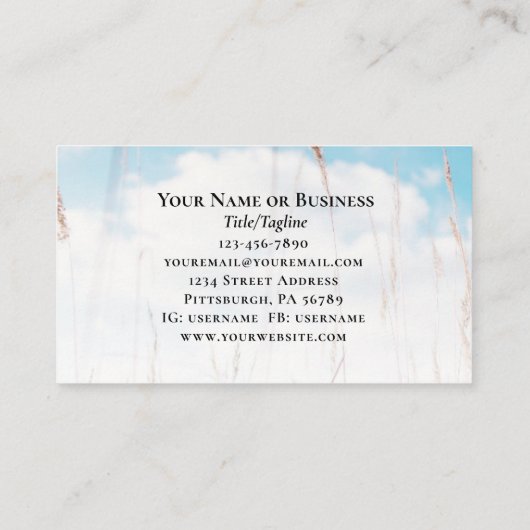 エペソ1:17知恵の啓示のための聖書祈りの言葉 名刺 (裏面)